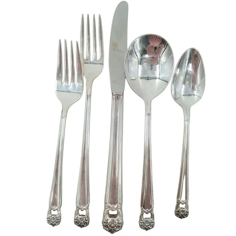 Rogers‎ Brothers Silverplate Eternally Yours Coquette 5 Piece Setting 7-8